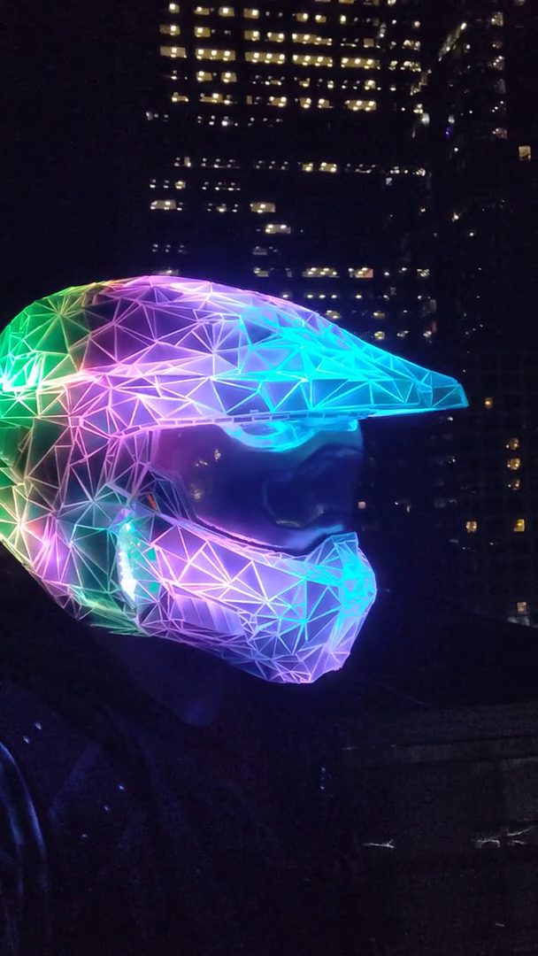 Disco Chief helmet at night